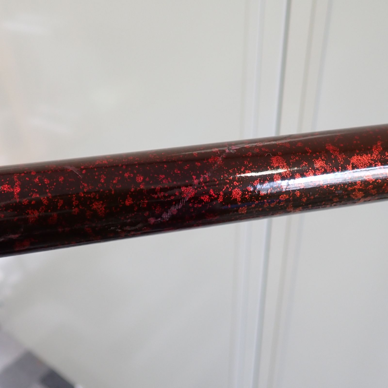 衣桁 帯掛 タオル掛 手ぬぐい掛け 上部横幅42.5cm×高120.5cm 木製 朱塗 