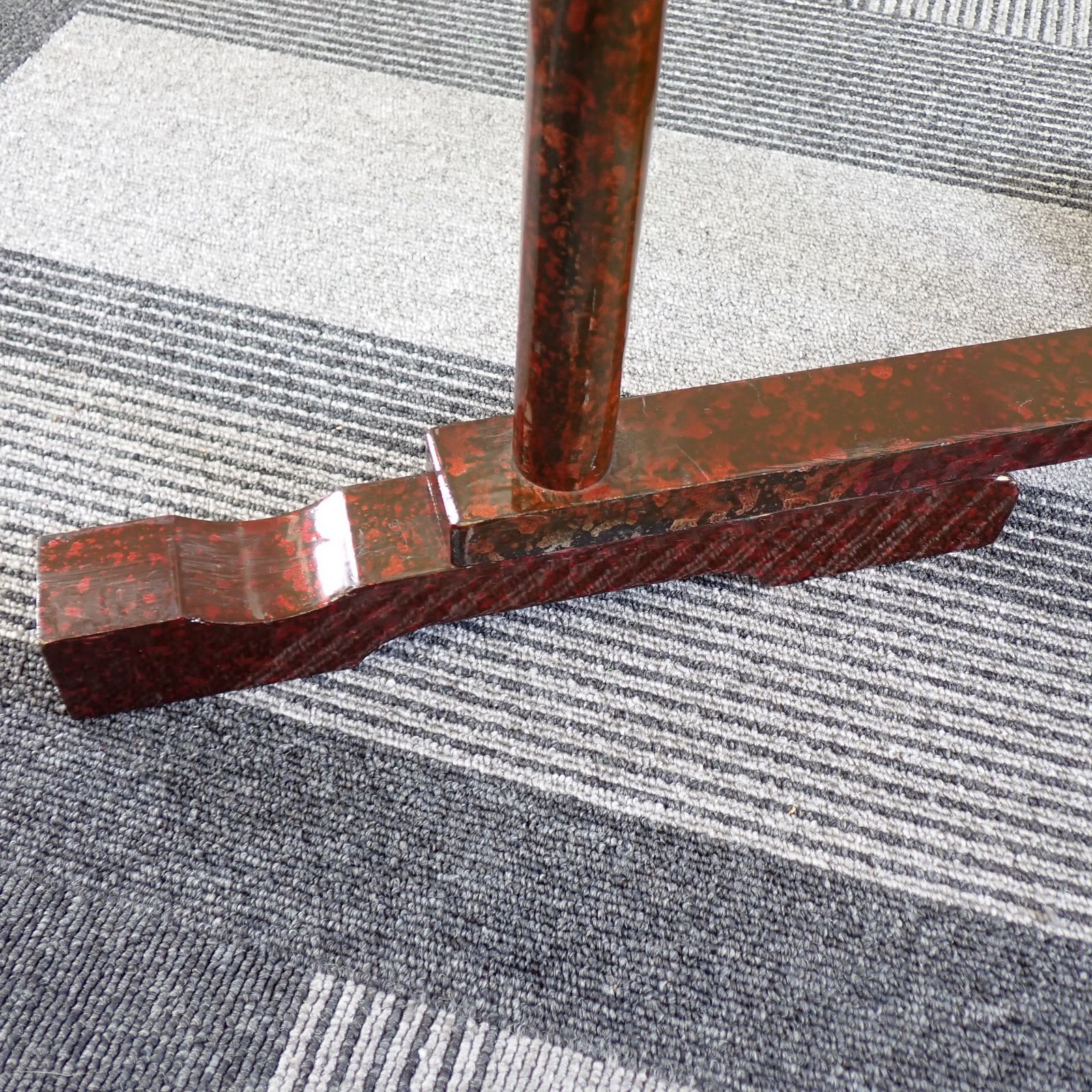 衣桁 帯掛 タオル掛 手ぬぐい掛け 上部横幅42.5cm×高120.5cm 木製 朱塗 衣桁 帯掛 タオル掛 手ぬぐい掛け 上部横幅42.5cm×高120.5cm 木製 朱塗