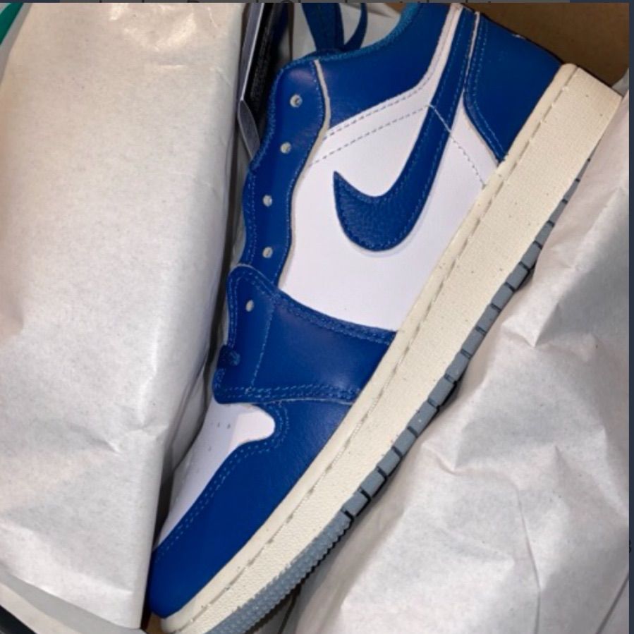 Nike GS Air Jordan 1 Low SE Industrial Blue ナイキ エアジョーダン1 ロー インダストリアルブルー FN 9137-141 青24 cm箱無し