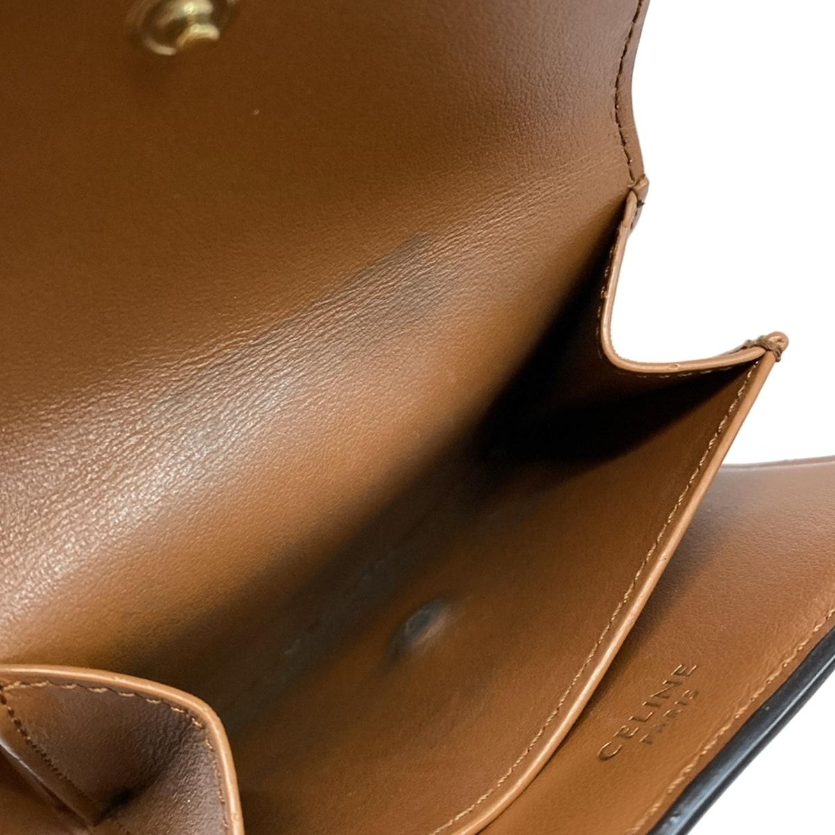  CELINE セリーヌ 3つ折り財布 スモール トリフォールドウォレット 04 LU タン ブラウン 三つ折り財布 折り財布