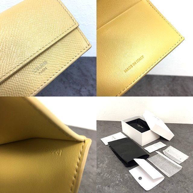  396 み CELINE コンパクトウォレット フォールデット イエロー き 折り財布 小物