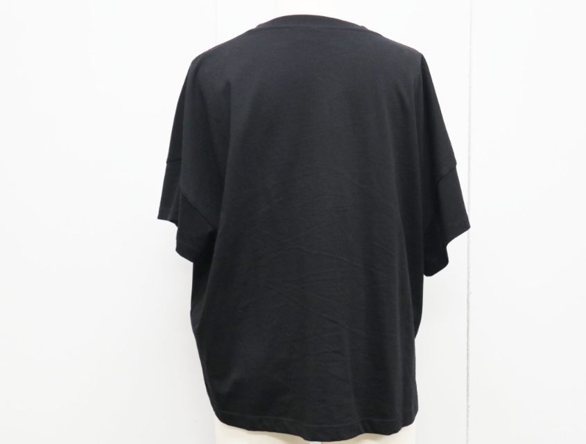 LOEWE ロエベ Tシャツ S616Y22X59 レディース コットン アナグラム刺繍 クルーネック ブラック サイズXS 半袖 カットソー