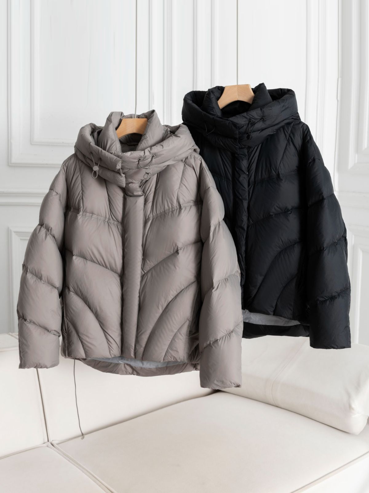 お洒落冬レディース軽量フードコート90%ダウンジャケットグースダウンコート