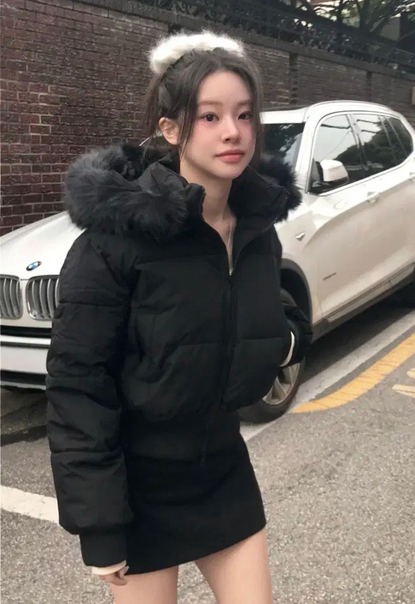 Cloudemotion ヘザー FUR - スリム クロップド ダウン JP