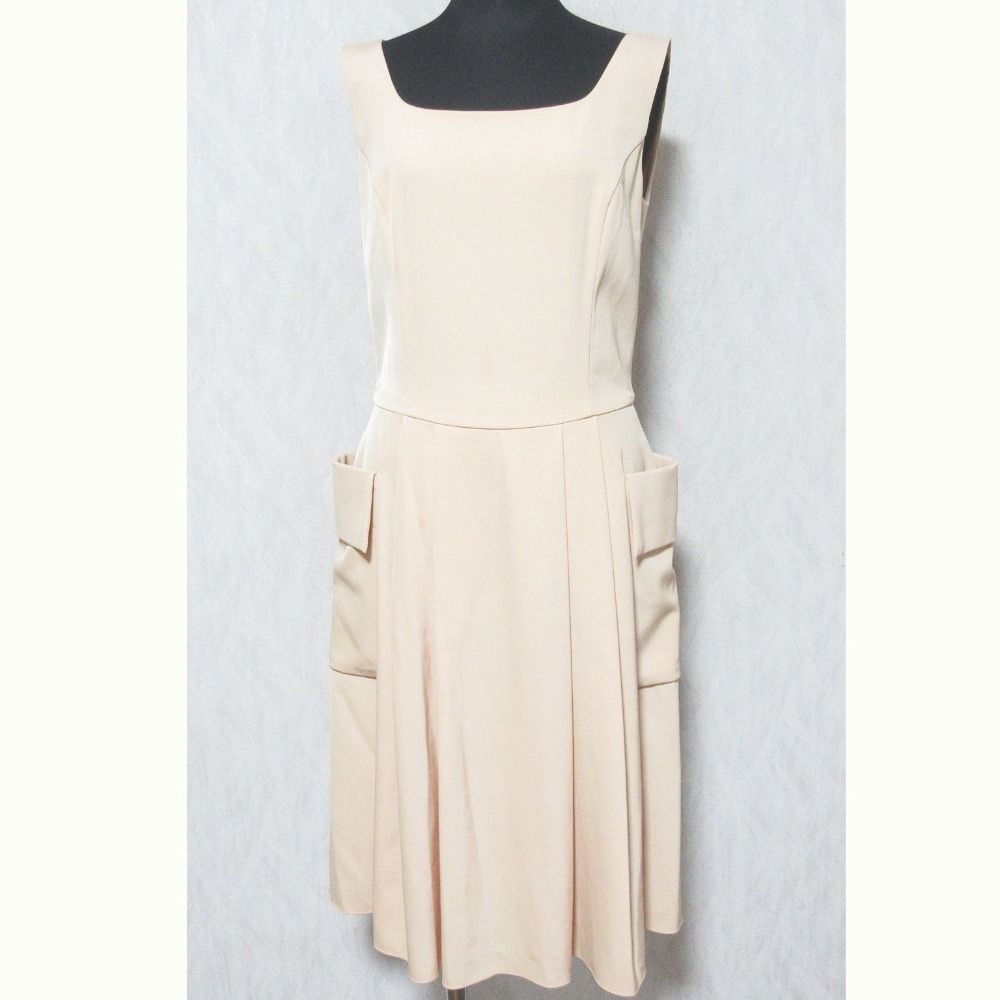 DAISY LIN For FOXEY デイジーリン フォー フォクシー Daisy Holly ノースリーブドレスワンピース 35947 38 オレンジベージュ レディース 古着