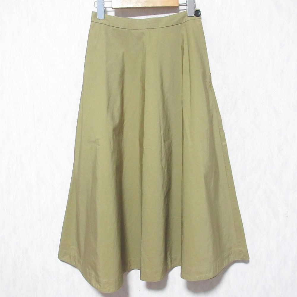 MARGARET HOWELL マーガレットハウエル COTTON TAFETTA コットン タフタスカート 578-2132006 サイズ1 カーキ レディース 古着