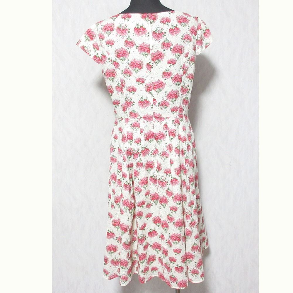 24 SS TOCCA トッカ FLOWER BUD フラワーバットドレス ワンピース サイズ6 オフホワイト ピンク レディース 古着