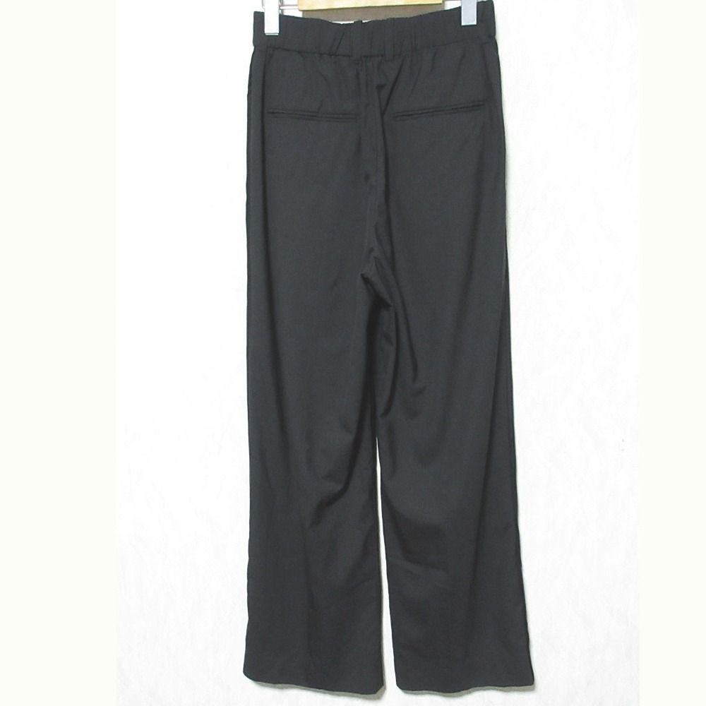 23SS TOMORROWLAND .B トゥモローランドビー ウォッシャブルウール 3タックワイドパンツ 48-04-31-04012 34 ブラック レディース 古着