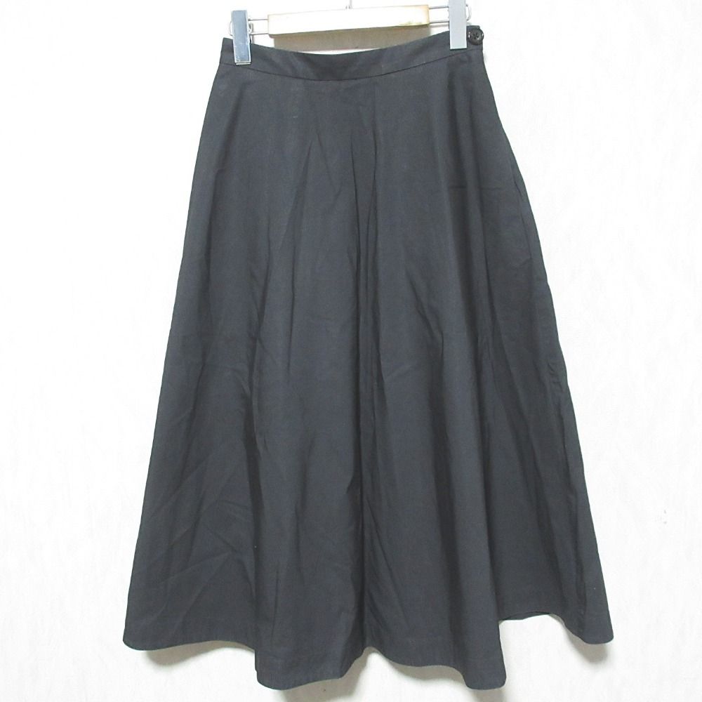 22 SS HOWELL マーガレットハウエル COTTON TAFETTA ミモレ丈 フ スカート 578-2132006 1 グレー レディース 古着