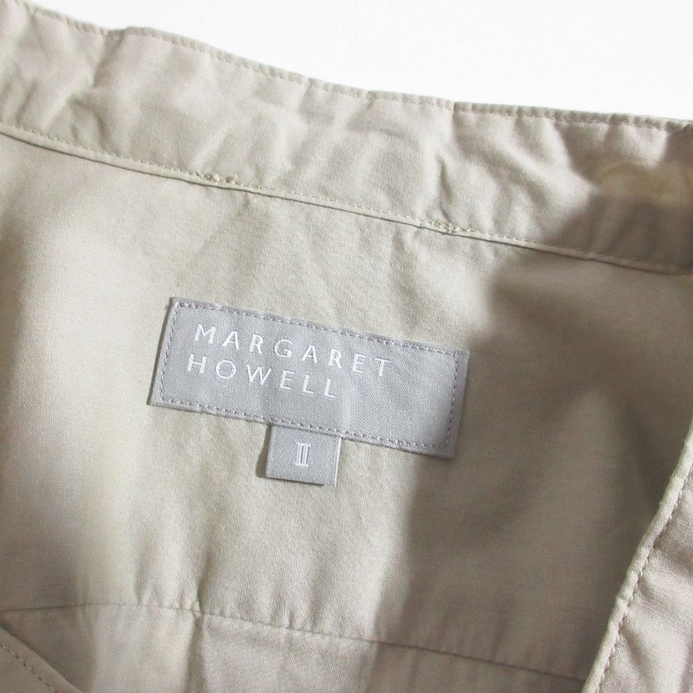  23 SS HOWELL マーガレットハウエル SHEER COTTON バンド シャツ 578-3153013 2 ベージュ レディース 古着 長袖 シャツ ブラウス