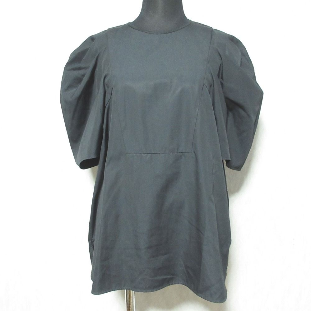 CYCLAS シクラス パフスリーブ 五分袖 ブラウス カットソー 36 ブラック レディース 古着