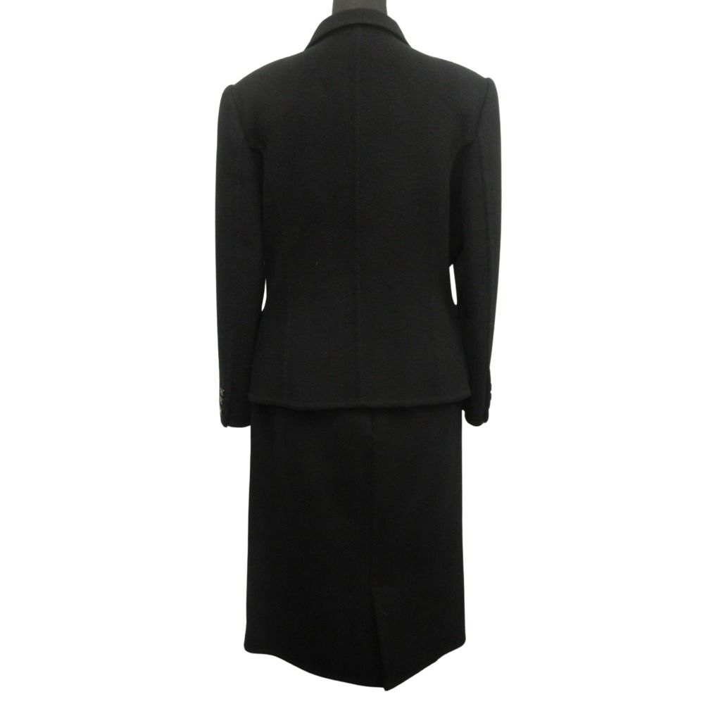 Burberrys バーバリーズ 90 s カシミヤ セットアップ スカート スーツ ダブル ジャケット 金ボタン ヴィンテージ 11 黒 ブラック レディース 古着