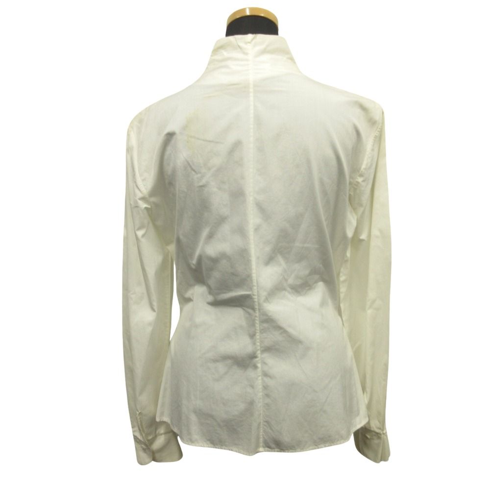 JIL SANDER ジルサンダー カーブデザイン シャツ ブラウス カットソー 変形 アーカイブ 40 白 ホワイト レディース 古着