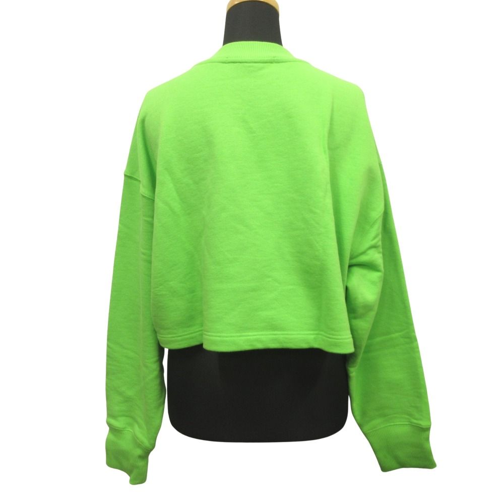 MSGM エムエスジーエム クロップド スウェット シャツ トレーナー ロゴ プリント S 緑 グリーン レディース 古着