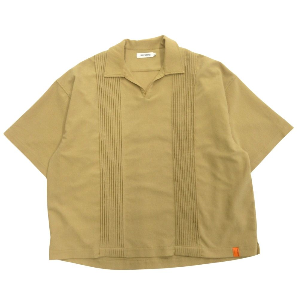 TIGHTBOOTH タイトブース CUBA OPEN POLO キューバ オープン シャツ カットソー 半袖 開襟 L ベージュ メンズ 古着