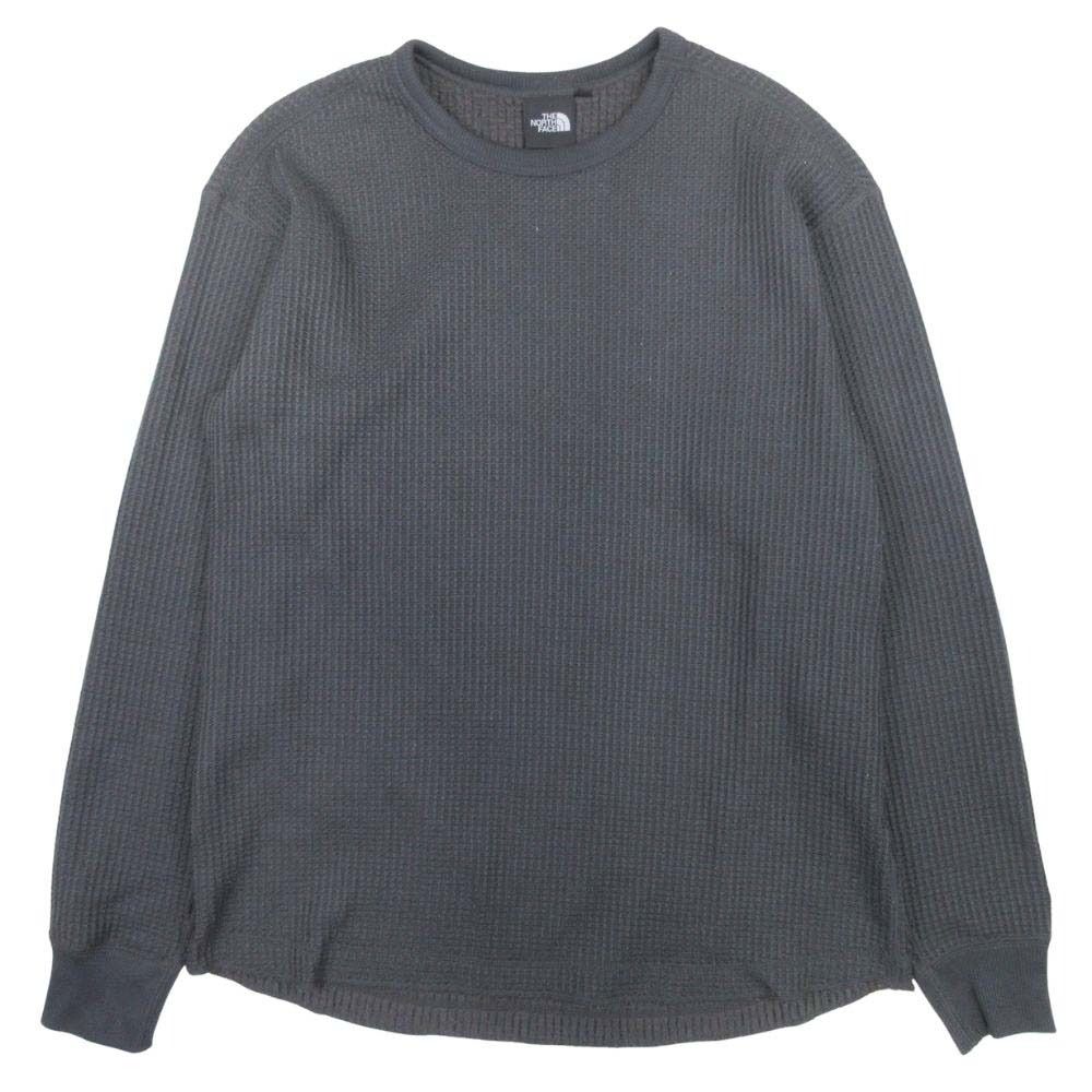 美品 THE NORTH FACE ザノースフェイス ロングスリーブ ウォーム ワッフルクルー Tシャツ カットソー 長袖 L チャコール メンズ 古着 中古 USED