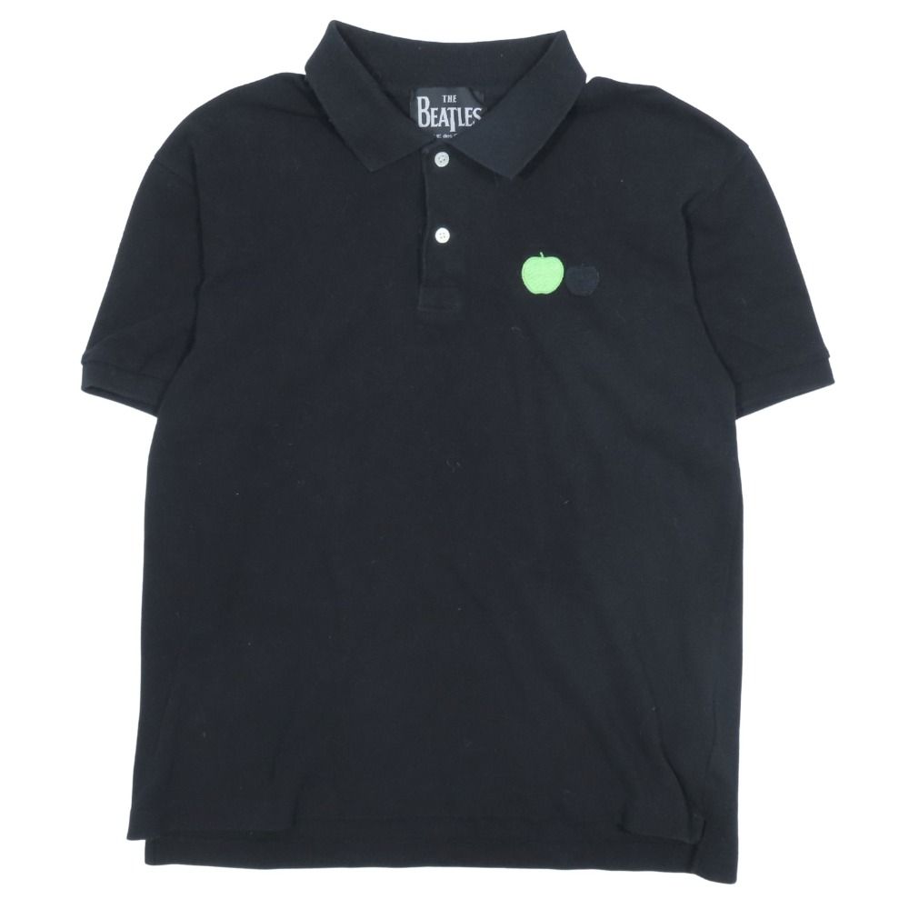 THE BEATLES COMME DES GARCONS ザビートルズ コムデギャルソン コットン 半袖 ポロシャツ アップルワッペン XL 黒 メンズ 古着 WWW_SMP1DAWEKUDUS_SCH_ID