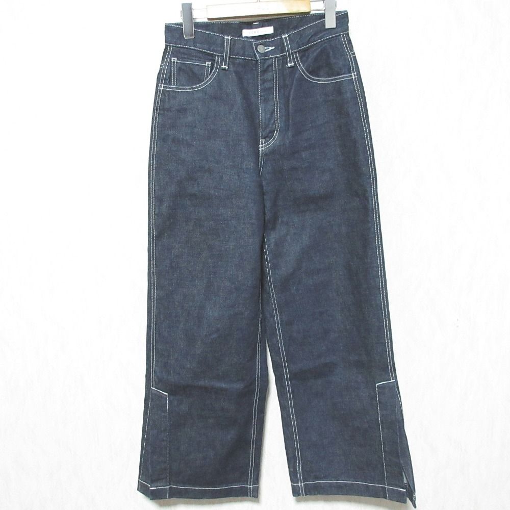ETRE TOKYO エトレトウキョウ サイドスリットデニム ワイドデニムパンツ ジーンズ 1220122016-0 M インディゴ レディース 古着