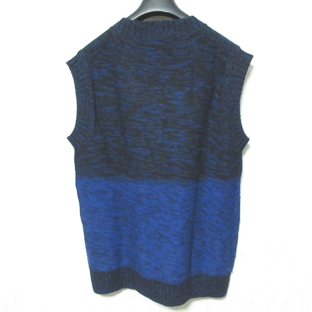 Acne Studios アクネストゥディオズ ランドスケープ インターシャ ウール ニット ベスト プルオーバー S ネイビー レディース 古着