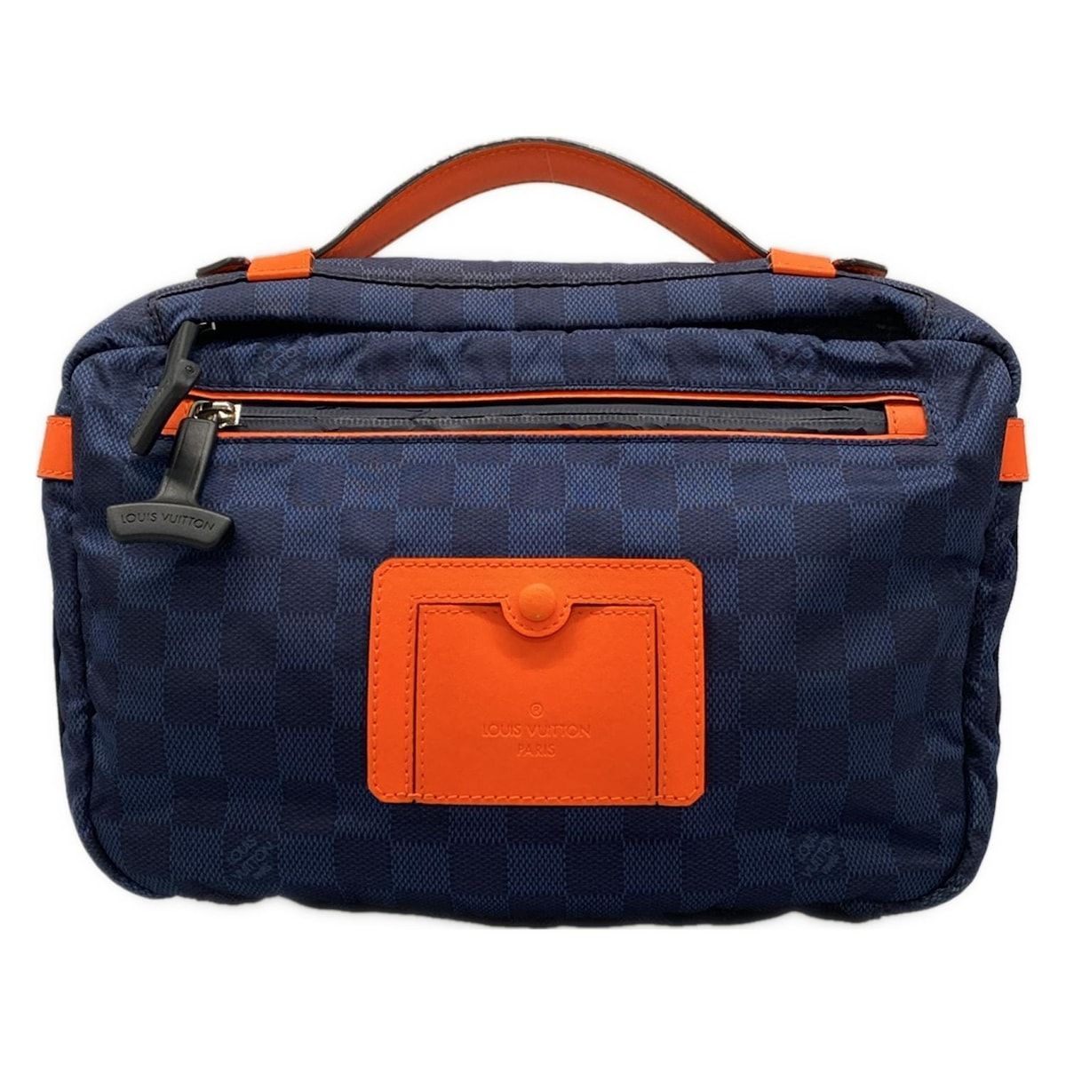 LOUIS VUITTON ルイヴィトン ウエストポーチ ダミエ チャレンジ バムバッグ N41246 オキシジェン 劣化による生地剥がれあり