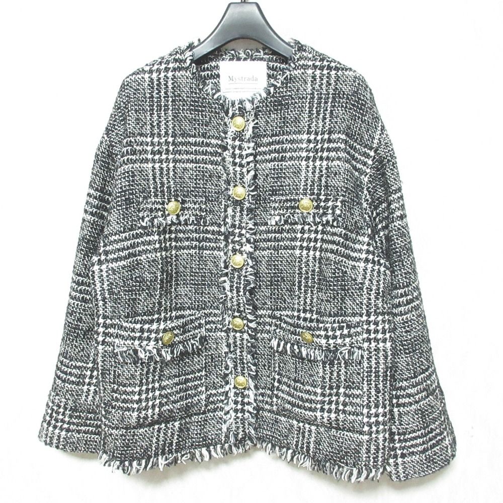 新品タグ付き❣️マイストラーダ ツイーディーチェックジャケット 美品 23AW Mystrada マイストラーダ ツイーディーチェックジャケット