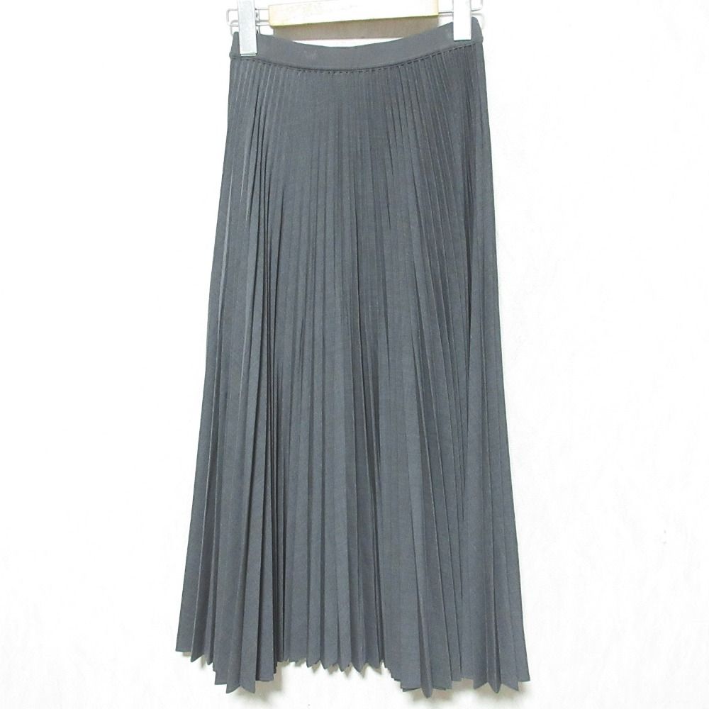 24AW Theory セオリー STR WOOL SUIT SUNBURST プリーツスカート サイズP グレー レディース 古着