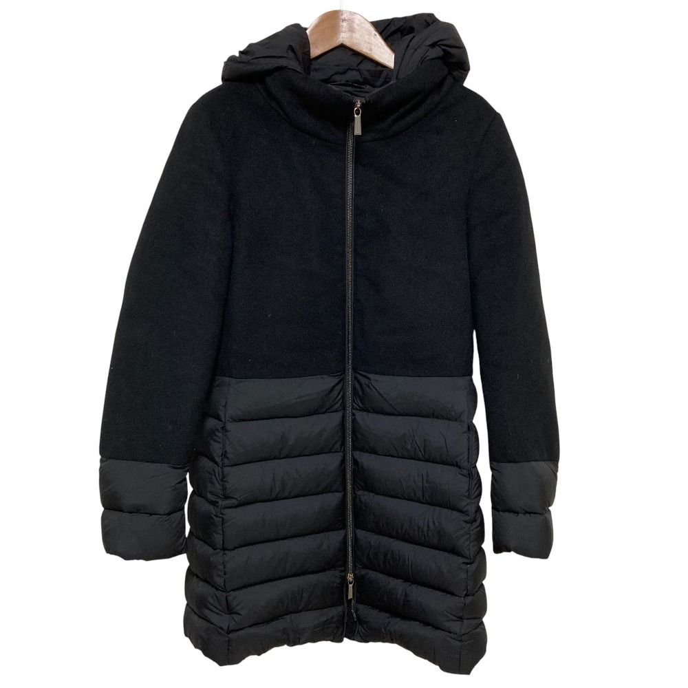MooRER ムーレー ANGELE-LE 異素材切り替え ダウンコート ブラック レディース 古着