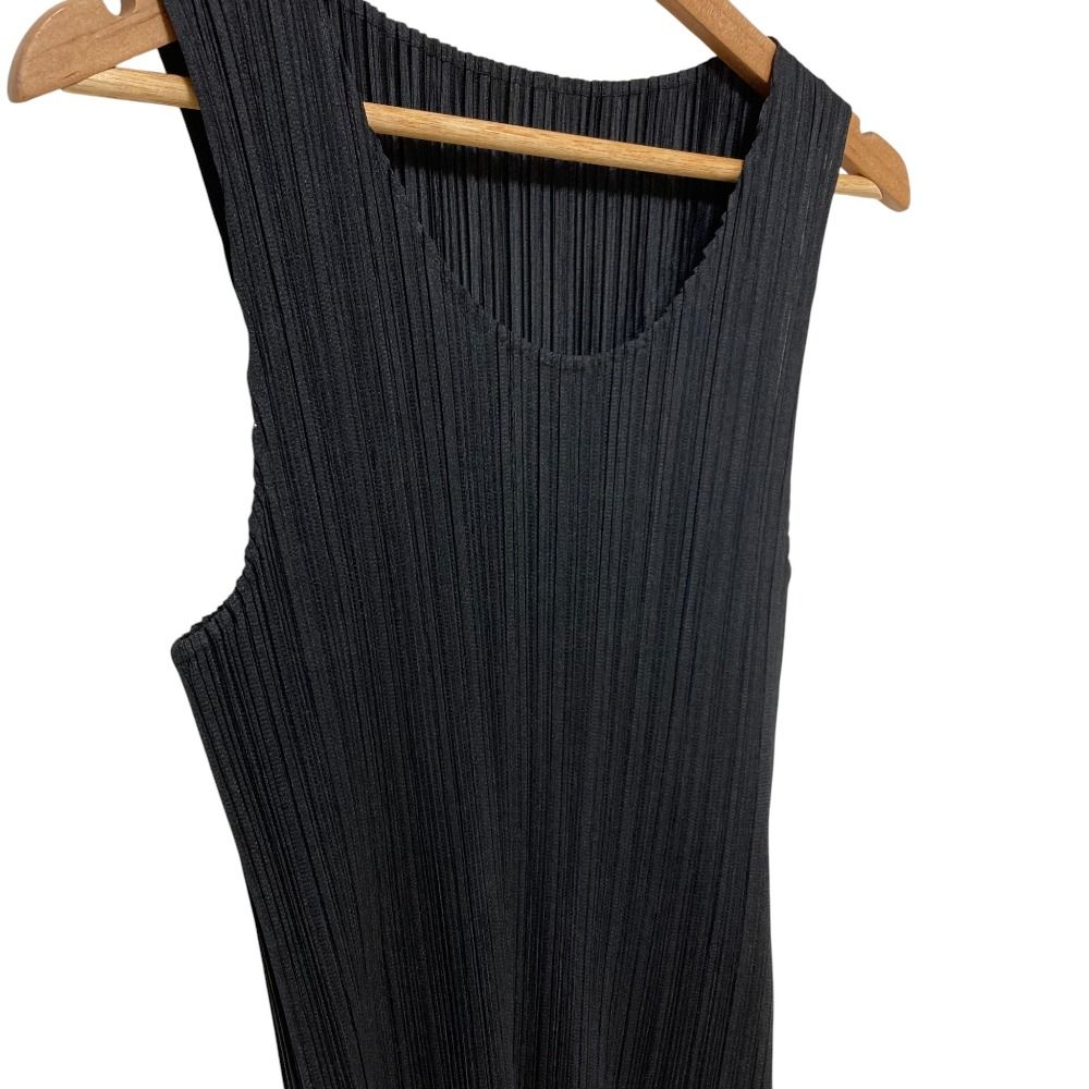 PLEATS PLEASE ISSEY MIYAKE プリーツプリーズ イッセイミヤケ ノースリーブ カットソー PP04-JK600 サイズ3 ブラック レディース 古着