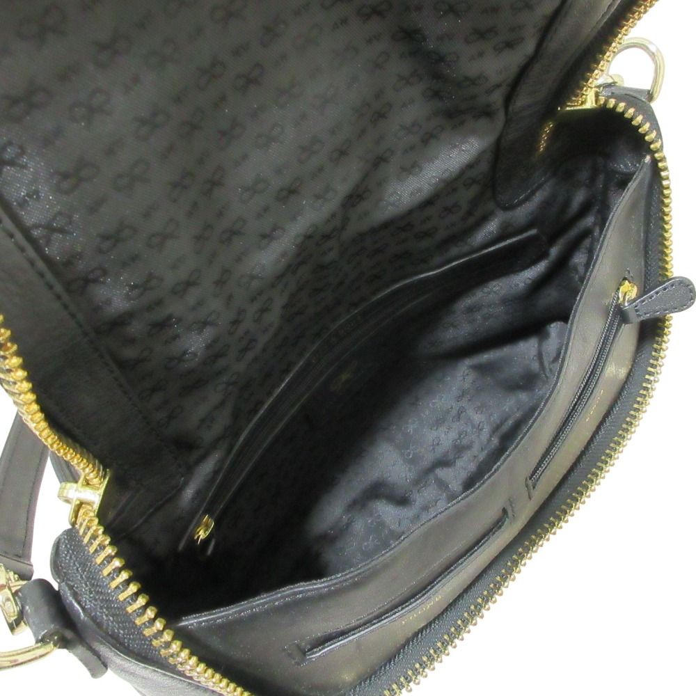  ANYA HINDMARCH アニヤハインドマーチ レザー マキシジップ クロスボディバッグ ショルダーバッグ ブラック レディース 古着 ボディバッグ ウエストポーチ バッグ