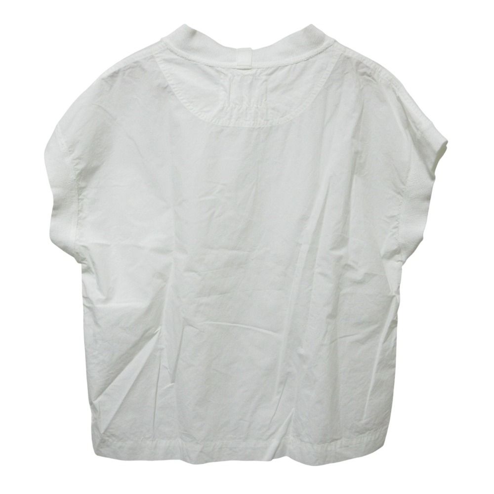 25SS MHL. エムエイチエル マーガレットハウエル HIGHCOUNT COTTON LINEN SHIRT 半袖 シャツ ブラウス 1 ホワイト レディース 古着