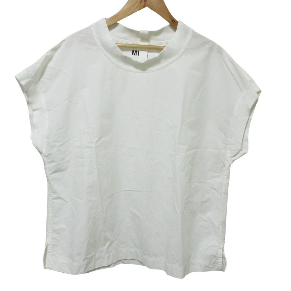 25 SS MHL. エムエイチエル マーガレットハウエル COTTON LINEN SHIRT 半袖 シャツ ブラウス 1 ホワイト レディース 古着