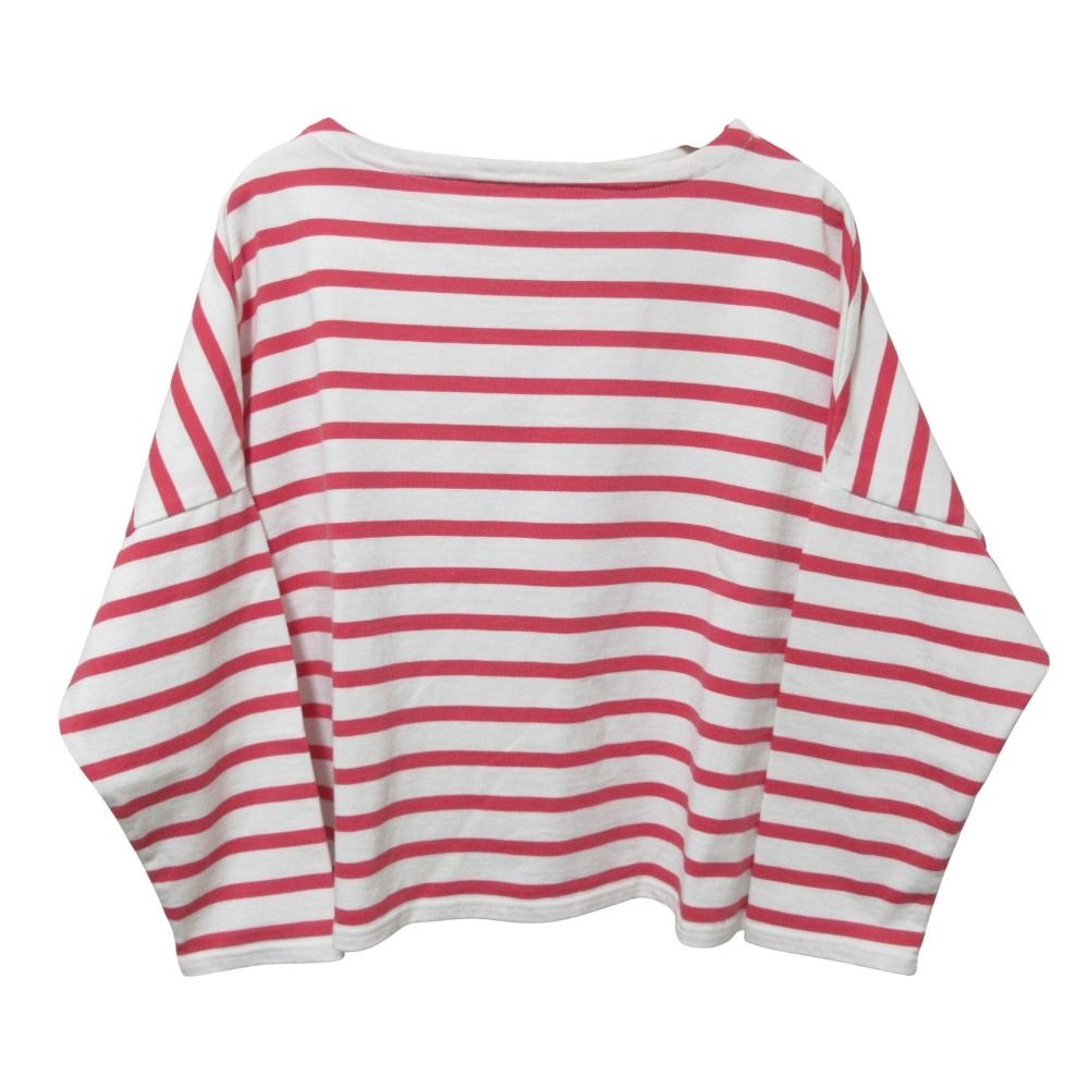 25SS Traditional Weatherwear トラディショナルウェザーウェア LYNE リン ボーダー バスクシャツ 長袖カットソー S レッド レディース 古着