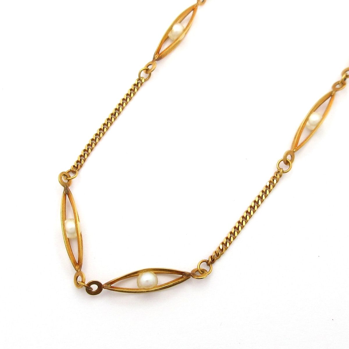 Unbranded ノーブランド ネックレス K18PG×白 総重量 3.6g TOEI CROWN