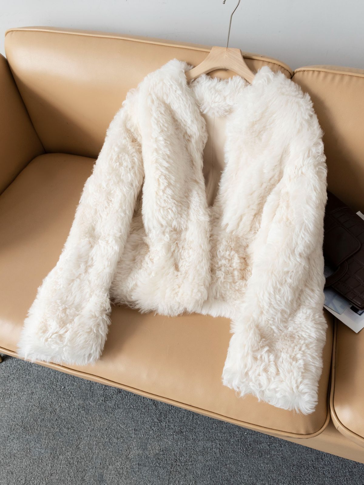 お洒落冬レディース毛皮コート 品コートムートン毛皮白