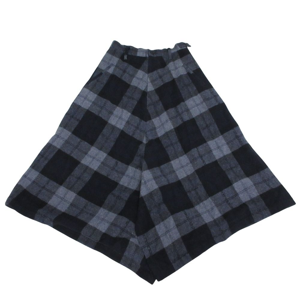 Y s ワイズ ヨウジヤマモト チェック ウール サルエルパンツ ガウチョパンツ YM-P 08-121 サイズ1 グレー ネイビー レディース 古着