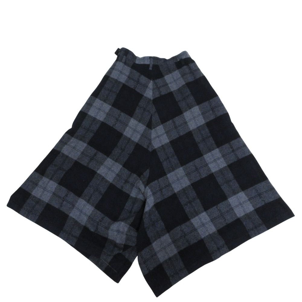 Y s ワイズ ヨウジヤマモト チェック ウール サルエルパンツ ガウチョパンツ YM-P08-121 サイズ1 グレー ネイビー レディース 古着