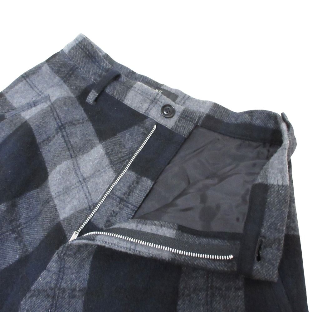 Y s ワイズ ヨウジヤマモト チェック ウール サルエルパンツ ガウチョパンツ YM-P 08-121 サイズ1 グレー ネイビー レディース 古着 サルエルパンツ パンツ