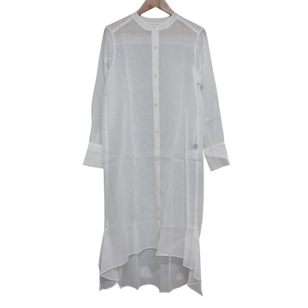 M fil エムフィル ロングスリーブ シアー シャツワンピース 40 ホワイト レディース 古着