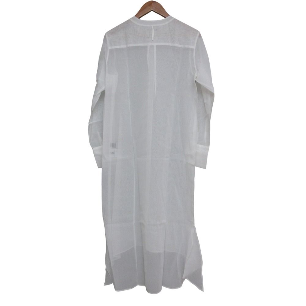 M fil エムフィル ロングスリーブ シアー シャツワンピース 40 ホワイト レディース 古着