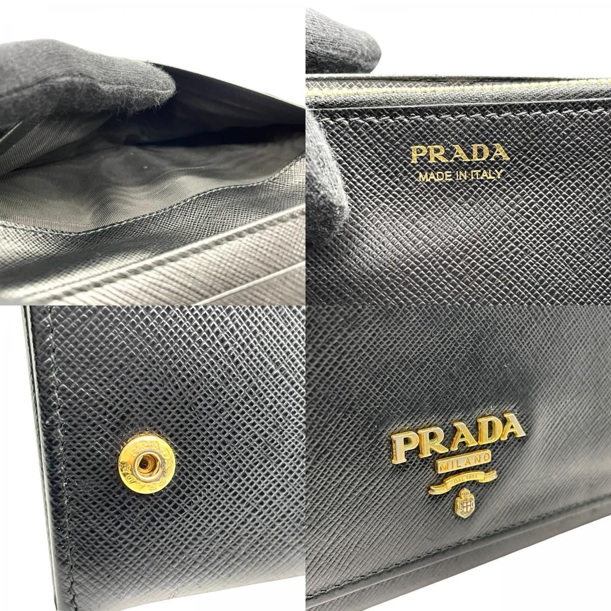 専用プラダ 長財布 サフィアーノレザー 1MH132 ゴールド金具 本革 黒 美品✨プラダ 長財布 サフィアーノレザー 1MH132 ゴールド金具 本革 黒