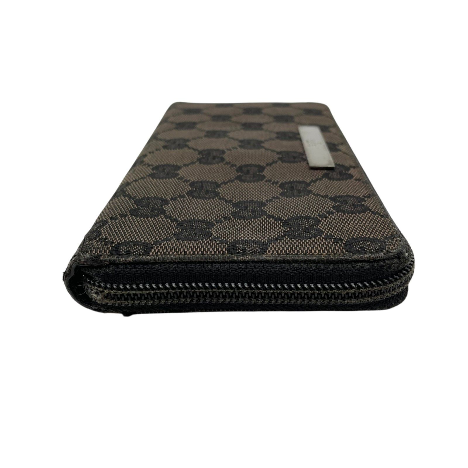 グッチ GUCCI 長財布 ラウンドファスナー GGキャンバス レザー