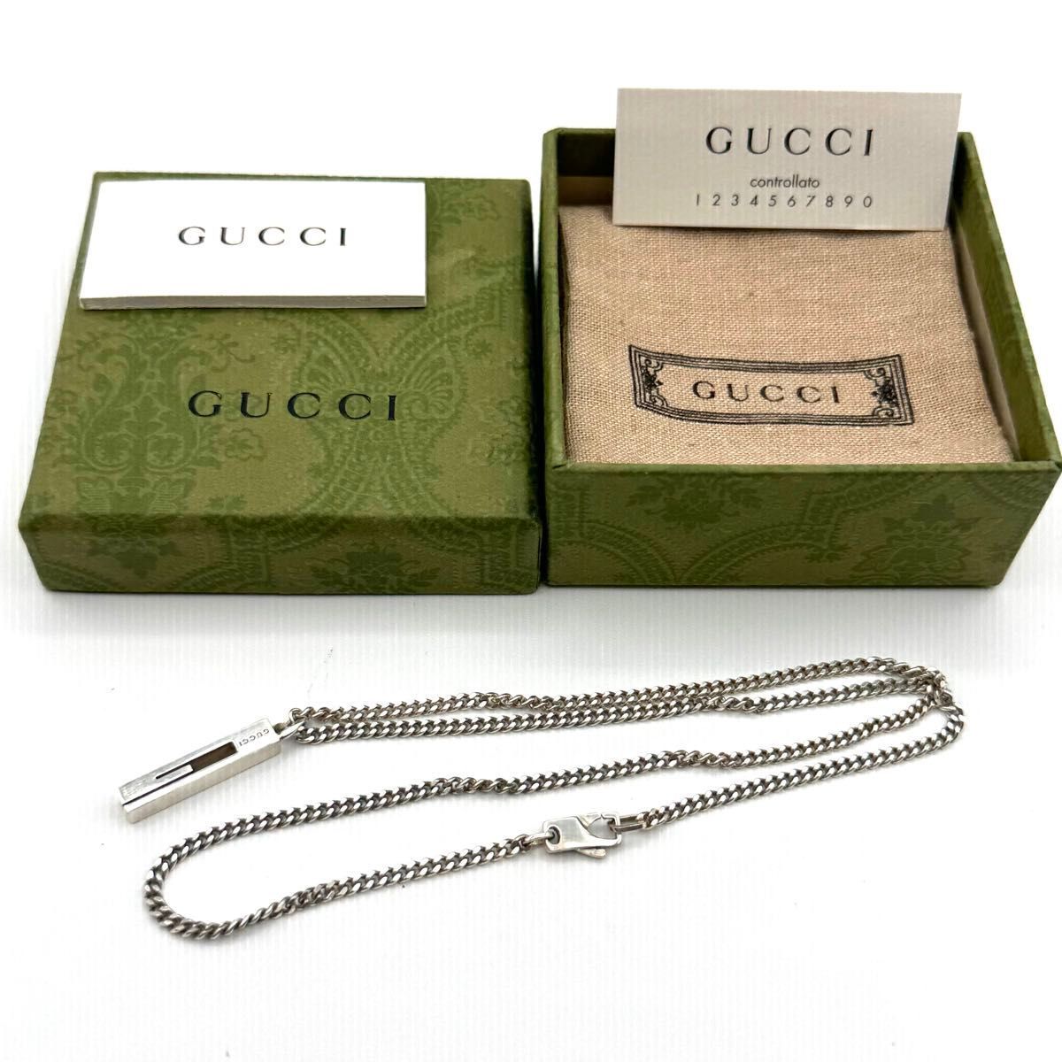 GUCCI gカットアウトg プレート 喜平チェーン 50cm ネックレス