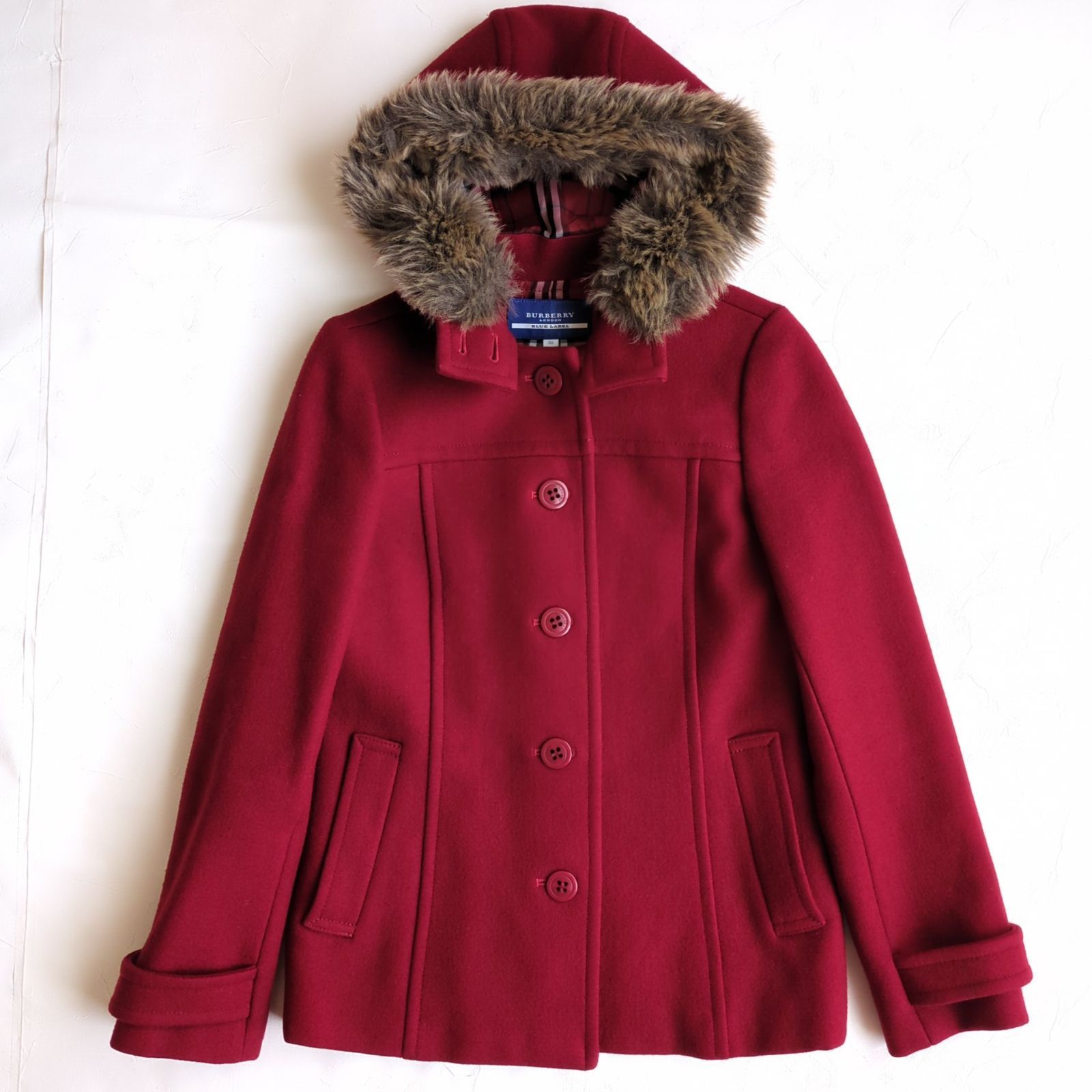 BURBERRY BLUE LABEL】 バーバーリーブルーレーベル フーデットコート