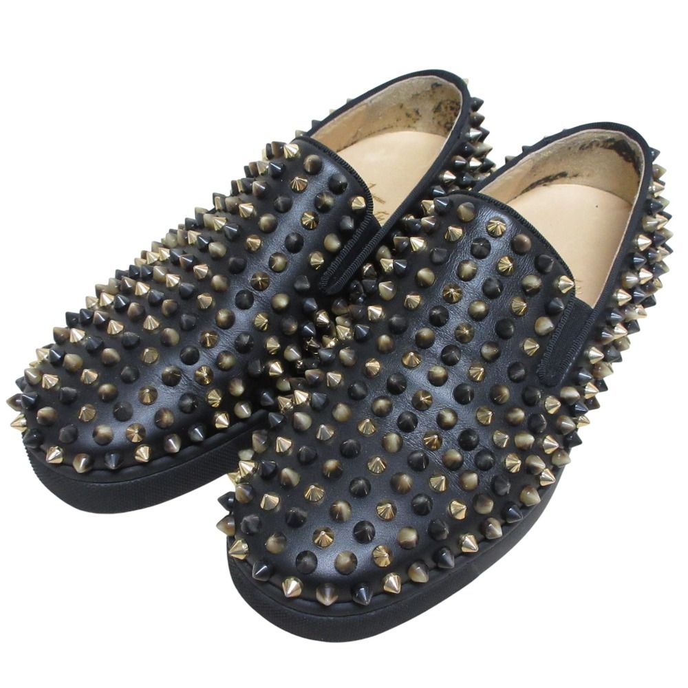 Christian Louboutin クリスチャンルブタン ローラーボート スリッポン スニーカー シューズ 34 1 2 21 5 cm相当 ブラック レディース 古着