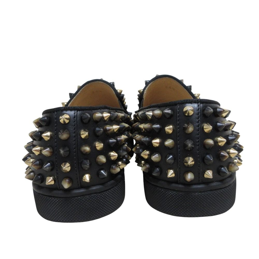  Christian Louboutin クリスチャンルブタン ローラーボート スリッポン スニーカー シューズ 34 1 2 21.5 cm相当 ブラック レディース 古着 スリッポン 靴