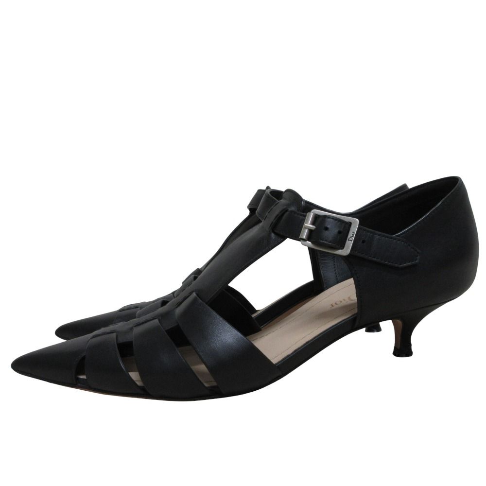 Christian Dior クリスチャンディオール SAUVAGE レザー グルカサンダル 36 1 2 23.5 cm相当 ブラック レディース 古着