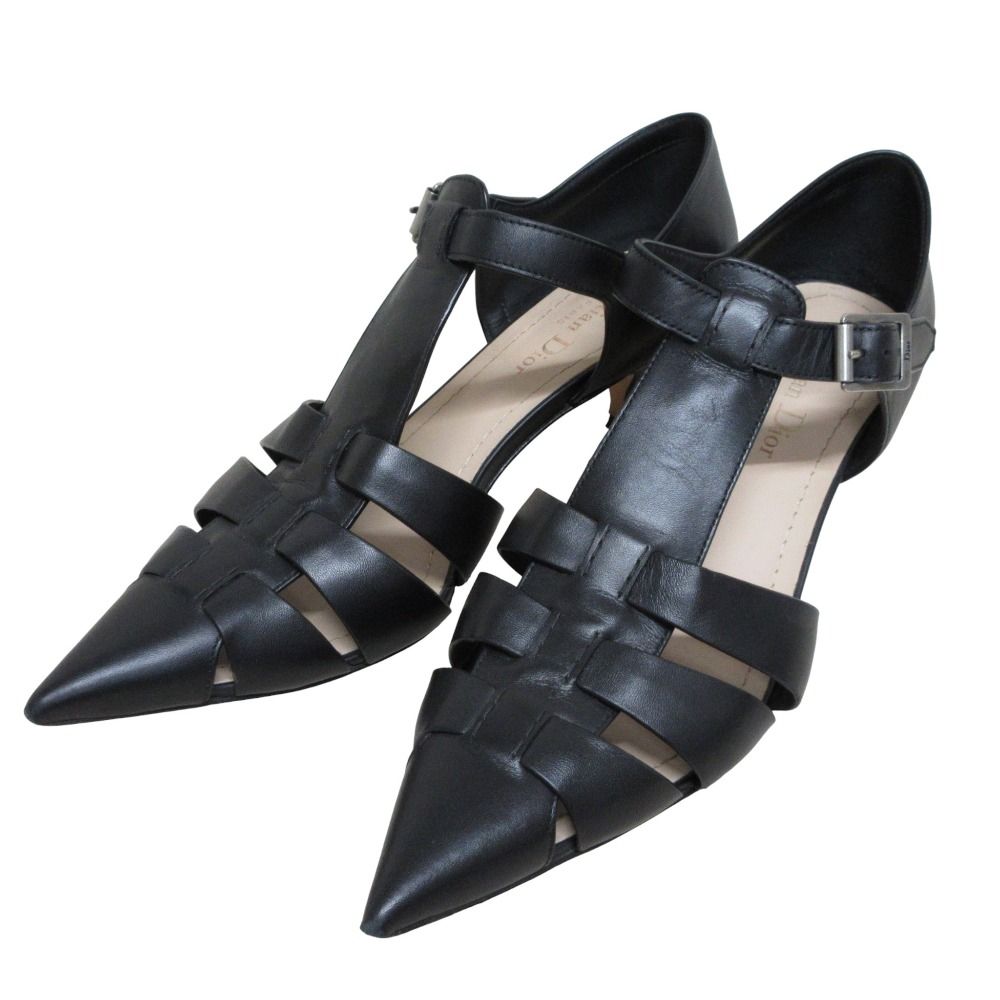 Christian Dior クリスチャンディオール SAUVAGE レザー グルカサンダル 36 1 2 23 5 cm相当 ブラック レディース 古着