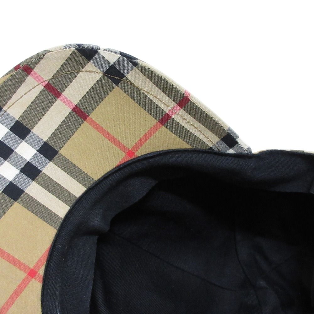  BURBERRY バーバリー ノバチェック レインボー コットン キャップ 帽子 M L ベージュ レディース 古着 その他 キャップ