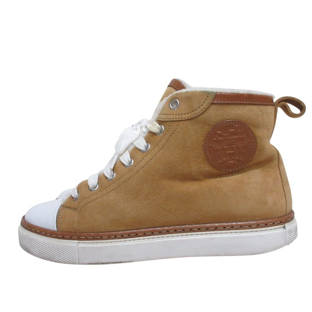 エルメスムートンハイカットスニーカー 良品 HERMES エルメス ジミー ムートン ハイカットスニーカー 36 1/2