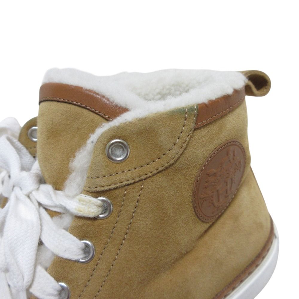 良品 HERMES エルメス ジミー ムートン ハイカットスニーカー 36 1/2